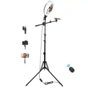 Ring Light Tripod for Phone,Floor Tripod Stand,Selfie Ring Light with Bluetoo...