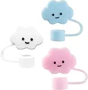 8pack Stanley Straws Cap Reusable Silicone Straw Topper Compatible with 30&40 Oz Tumbler 10mm Cloud Shape Straw Covers Cap, Cute Silicone Covers, Protectors, Soft Lid for Straws(Color:Colorful)
