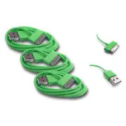 3X 6FT USB SYNC DATA POWER CHARGER CABLE APPLE NEW IPAD IPHONE IPOD TOUCH GREEN