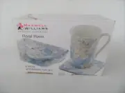 Boxed Maxwell & Williams Floral Poem 4pc Set Mug coaster Tray Tea Bag Tidy