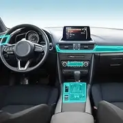 Car Interior Film Dashboard Piano Board Shift Center Console Anti-Scratch Transparent TPU Protection Film,CX-4 2018-2023 (Style A for RHD)
