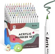 Arrtx 90 Colors Paint Markers, Acrylic Paint Pens for Artists Adults Coloring Drawing - Extra Brush Tip for Rock Painting, Wood, Canvas, DIY Crafts Making Art Supplies