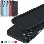 For Samsung Galaxy A15 A14 A13 A55 5G Silicone Case Phone Cover + Tempered Glass