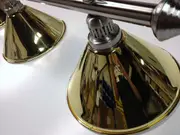 Pool Snooker Billiard Table Lighting - LARGE Brushed Light (4 x Brass Shades)