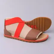 Sorel Womens Ella II Sandal Ankle Cross Strap Strappy Espadrille Flat Size 7 Red