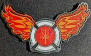 Fire Department Disc Golf 3D PVC Morale Patch with hook and loop backing