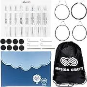 KnitPro Nova Deluxe Set 5 inch Circular Knitting Needles Size 4, 6, 7, 8, 9, 10, 10.75, 11 Interchangeable, 4 Cables, 8 Caps, 4 Keys & More, Fabric Case with Project Bag