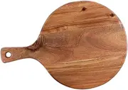 SHOWERORO Food Wooden Board Round Pizza Board Ideal Present for Chefs Easy to Clean