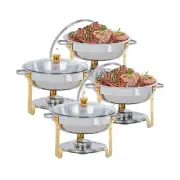 5QT Round Chafers for Catering Chafing Dishes for Buffet Gold Set,Chafers and...
