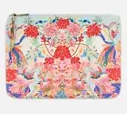 NWT CAMILLA "GO STAG" BLUE RED FLORAL CANVAS BAG CLUTCH SAC POUCH
