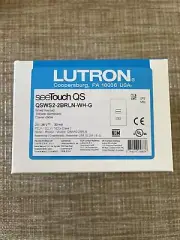 LUTRON seeTouch QS QSWS2-2BRLN-WH-G. Two Push Button Wall Switch New In Box