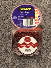 3M Scotch Duct Tape - Fancy Designs [Love Note] Valentines + Chevron Washi Tape