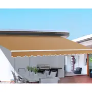 4Mx2.5M InstaHut Motorised Folding Arm Awning Retractable Sunshade Beige