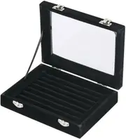Velvet Ring Earring Jewelry Display Organizer Box Tray Holder Storage Case black