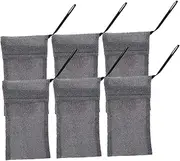 TOGEVAL Bath Accessory Soap Bags for Soap Bars Foaming Soap Bag Portable Lightweight Grey Set of 6