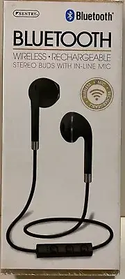 Sentry Bluetooth Wireless Rechargeable Stereo Buds W/In-Line Mic(BLACK) (BT876)