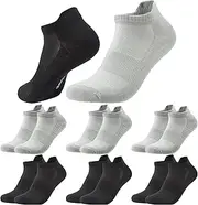 [Halinuia] 6 Pairs of Men's Trainer Socks, Short Sports Socks, Breathable Cotton Socks with Thick Towel Base, Soft and Comfortable for Sports, Work, Hiking, Cycling, 39-44