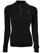 XTM Merino Womens Zipneck Base Thermal Top - Black - 10