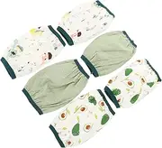 Kisangel 3 Pairs Boys and Girls Waterproof Oversleeve Arm Protectors Long Oversleeve Hand Cuff Wrap Cartoon Baby Sleeve Protector Weaning for Outdoor Activities