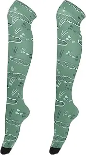 [Caihoyu] Thigh High Socks for Women Lightweight Extra Long Tigh High Socks High Thigh Socks for Weddings Cute Alligator Crocodile, Cute Alligator Crocodile