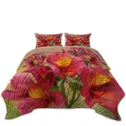Art Painting Bright Orchids Flowers Coverlet