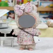 Labubu Baby Clothes 17cm Labubu Cloth Clothes Heartbeat Macaron Vinyl Face Doll Baby Clothes Replacement——style:Colorful Fragrance Two Piece Set (Pink)