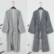 Authentic Men's Yukata Robe Japanese Classic Bathrobe for Traditional Nightwear