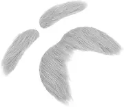 Halloween Party Mustache Eyebrows Set Men's Real Beard Look Self Adhesive Easy to Wear Pcs Kit for Cosplay