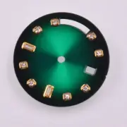 Green Watch Dial Golden Nail 28.5mm No Scale No Lume for Seagull ST1644 Movement