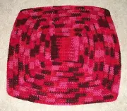 New Uniq Handmade 17" Square Crochet Doily Candle Table Mat Centerpiece Reds