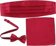 [COLLBATH] Men's Tuxedo Set Bow Tie Pocket Square Cummerbund British Style for Formal Occasions