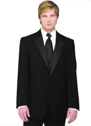 Sizes 34-50 Short. 6-Piece Complete Tuxedo Package w/Flat Front Pants,Vest & Tie