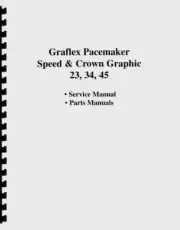 Graflex Pacemaker Speed & Crown Graphic 23, 34, 45 Service & Repair Manual