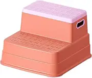 kokiya Toddler Step Stool Two Step Stool Sturdy Non Slip Kitchen Helper Stool for Toilet Training Kitchen Potty Bathroom, Pink