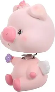 Generic Cute Bobblehead Pig Dashboard Decoration Animal Figure for Home Office Unique Women Easy to Maintain Place Adorable Cake Topper for Vehicles
