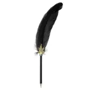 Feather Ballpoint Pens Bulk, Black Ink Quill Writing Pens, Black