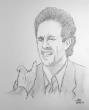 SEINFELD PENCIL DRAWING 11X14 JERRY SEINFELD PORTRAIT SKETCH