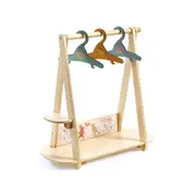 Djeco Large Doll's Clothing Rack w/ Hangers Kids Imaginative Pretend Play 3y+
