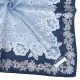 【Nina Ricci】古典蕾絲花朵綿絲混紡大領巾(深藍色)