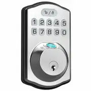 Smart Fingerprint Keyless Entry Door Lock with Keypad Smart Deadbolt Lock for Front Door with Door Lock Easy Installation (Color Silver)