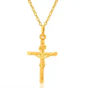 9ct Yellow Gold Crucifix Bar Pendant