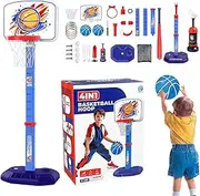 Toddler Basketball Hoop Indoor - Basketball Goal Court Toys Adjustable Height,Ball Baseball Toy Indoor Outdoor Sport for 1-8 Years, Children, Boys, Son