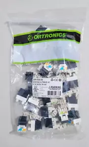 NEW Set of 25 Ortronics OR-ks6-00 Legrand Cat 6 keystone RJ-45 Modular Jacks