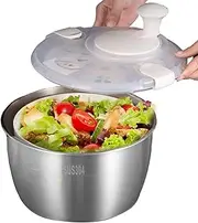 Salad Spinner Large Salad Spinner | Salad Spinner Dryer Salad Spinner | Large with Rotating Handle, Stainless Steel Salad Dryer, Vegetable Spinner for Washing and Drying