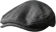 [svlftecon] Unisex Newsboy Cap Flat Ivy Hat Cabbie Hunting Driving Hat for Autumn Winter Series 4, 22 Light Gray Wide Herringbone Pattern, X-Large