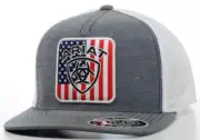 ARIAT MENS FLEXFIT 110 SNAPBACK USA FLAG DENIM WHITE MESH OSFA A30006552