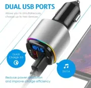Fast Car Charger Bluetooth FM Transmitter Wireless Handsfree Calling LED Car NEW
