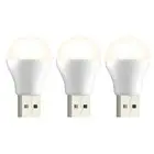 3pcs USB Plug Night Bulb Small Book Lamps LED Reading Light (Warm Light)