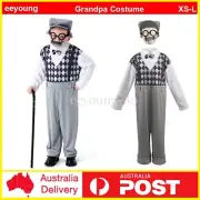 Kids Grandpa Little Old Man Geezer Child Costume Boys 100 Days Party Book Week