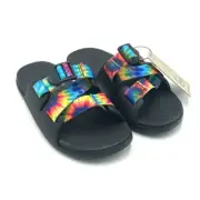 NEW Chacos Chillos Big Kids Dark Tie Dye Slide Sandals, Sz 2, Unisex (K2-A)